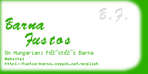 barna fustos business card